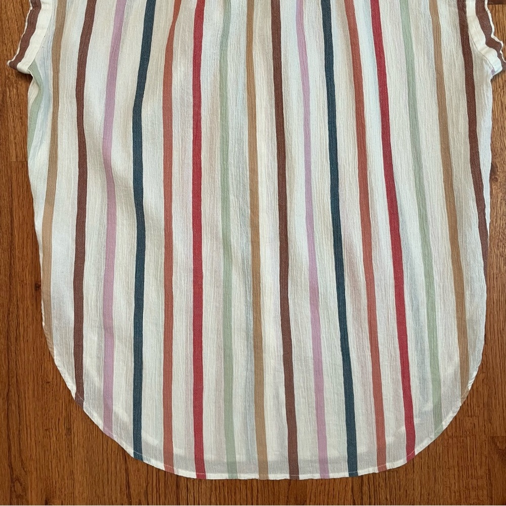 Madewell Gauze Central Tunic Shirt in Rainbow Stripe size XXS - Picture 11 of 14
